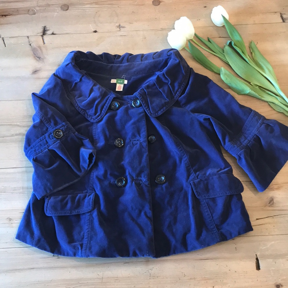 💙 Anthropologie Ett Twa Blue Velvet Jacket 💙